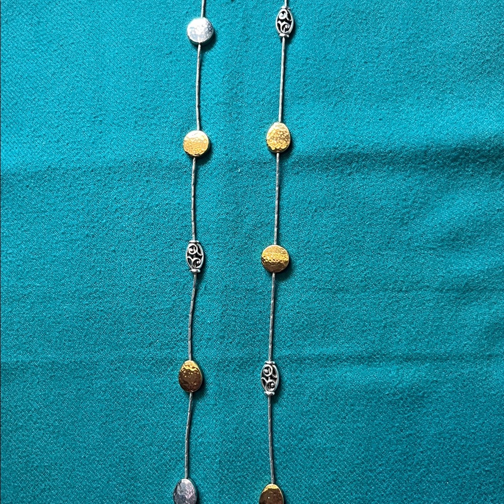 Brighton Mediterranean Long Gold & Silver Beaded Necklace